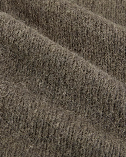 Plush Alpaca Scarf | Mid Grey Heather/ Bone
