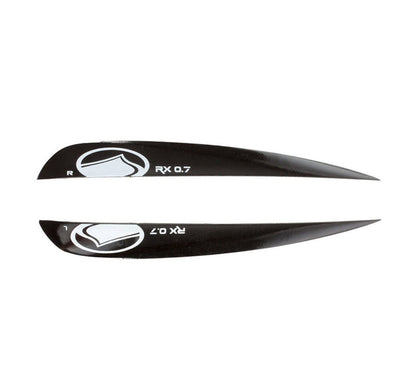 Black RX Fin (Pair) with white logo and bolt kit included.