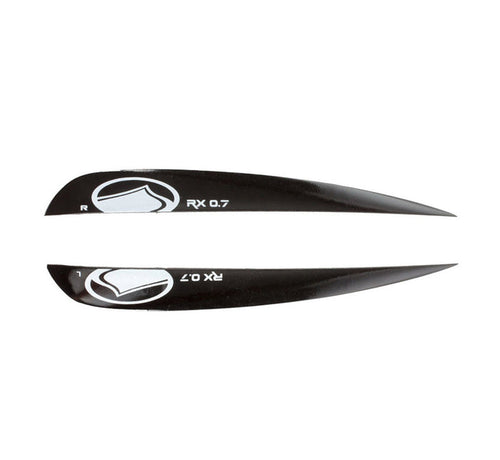 Black RX Fin (Pair) with white logo and bolt kit included.