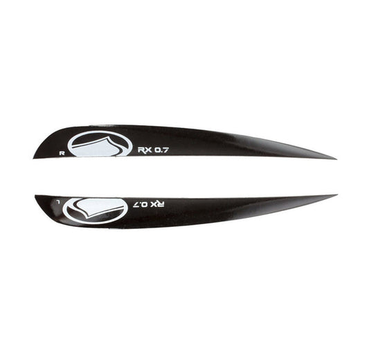 Black RX Fin (Pair) with white logo and bolt kit included.